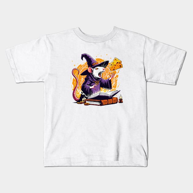 Rat Wizzard Cheese Kids T-Shirt by katzura